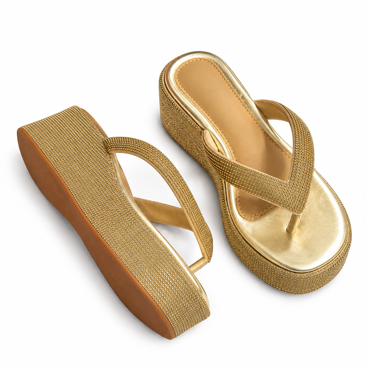 Tamanco Papete Caroliny Strass Salto Médio 6,5cm Leve Confort