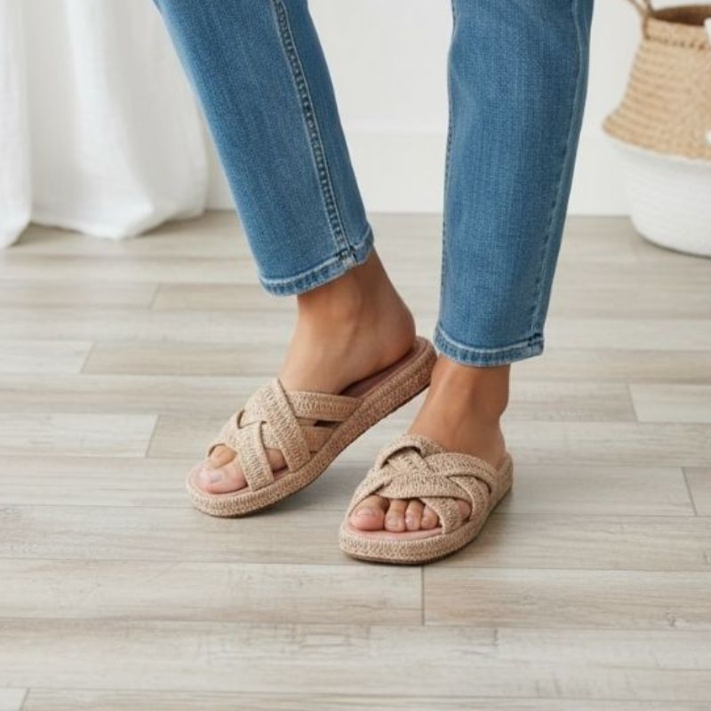 Sandália Feminina Crochê Conforte Flatform Joana