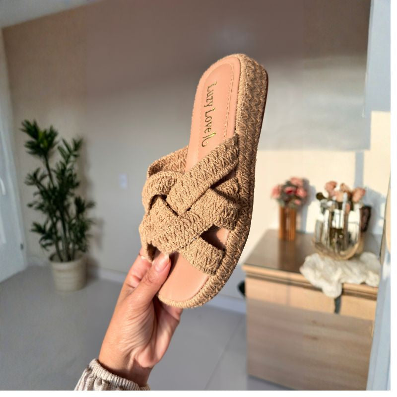 Sandália Feminina Crochê Conforte Flatform Joana