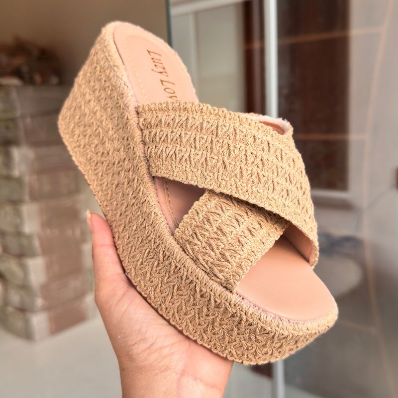 Sandália Feminina Plataforma Grazy Crochê