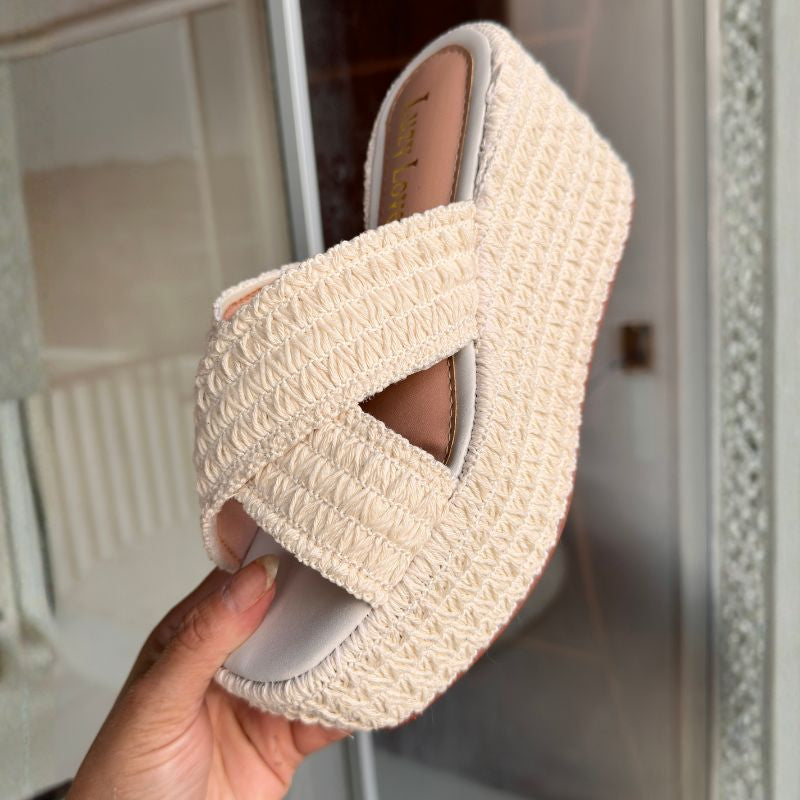 Sandália Feminina Plataforma Grazy Crochê
