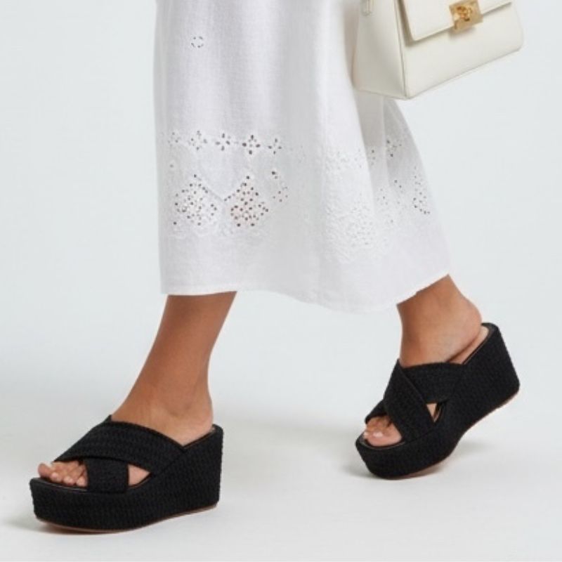 Sandália Feminina Plataforma Grazy Crochê
