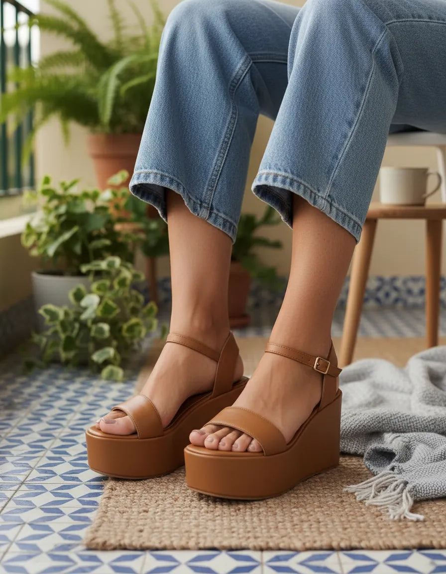 Sandália Plataforma Feminina Sintético – Confortável, Moderna e Versátil